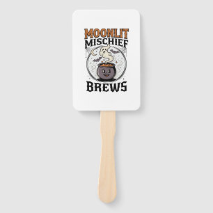 Halloween Witch Moon Mischief Hand Fan