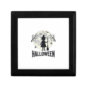 Halloween Witch Moon Vintage Engraving Design_1 Gift Box