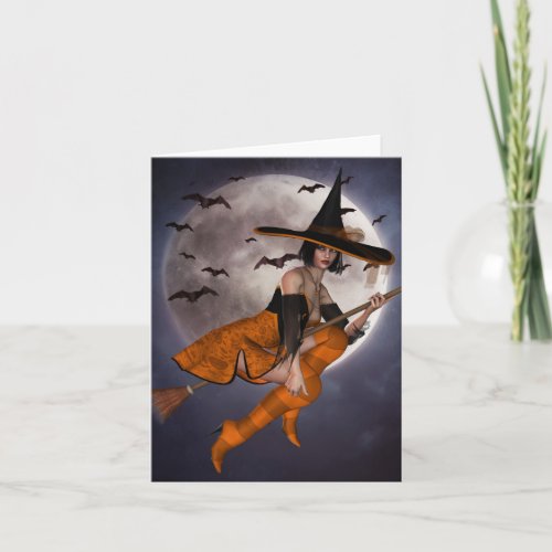 Halloween Witch Note Card