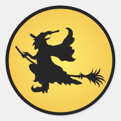 Halloween Witch on broom sticker