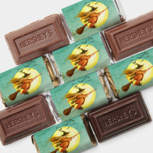 Halloween Witch On Broomstick Full Moon Her Hershey's Miniatures