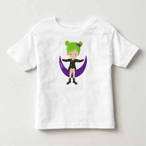 Halloween Witch On The Moon Trick Or Treat Boo Toddler T_shirt