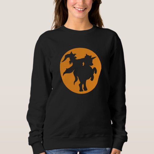 Halloween Witch On Unicorn  Funny Trick Or Treat C Sweatshirt