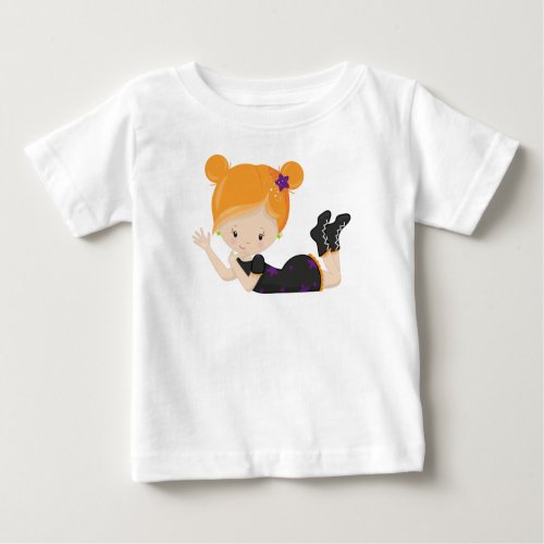 Halloween Witch Orange Hair Trick Or Treat Boo Baby T_Shirt