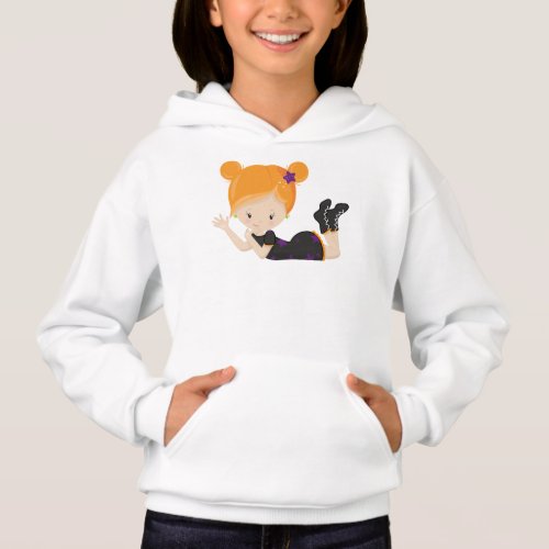 Halloween Witch Orange Hair Trick Or Treat Boo Hoodie