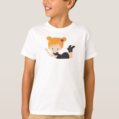 Halloween Witch Orange Hair Trick Or Treat Boo T_Shirt