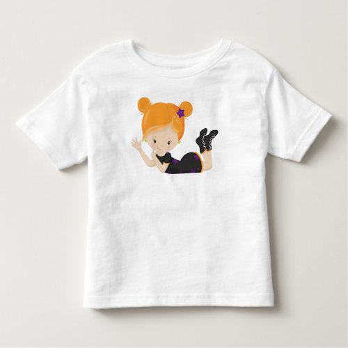 Halloween Witch Orange Hair Trick Or Treat Boo Toddler T_shirt
