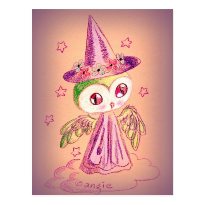 Halloween Witch Owl Post Cards