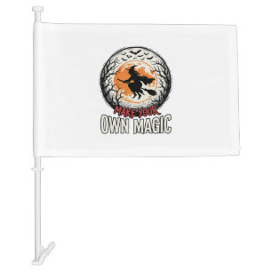 Halloween Witch Own Magic Vintage Shirt Design_1 Car Flag