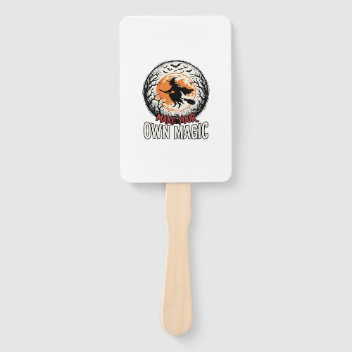 Halloween Witch Own Magic Vintage Shirt Design_1 Hand Fan