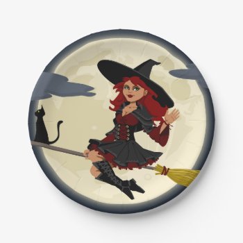 Halloween Witch Paper Plates by Xuxario at Zazzle