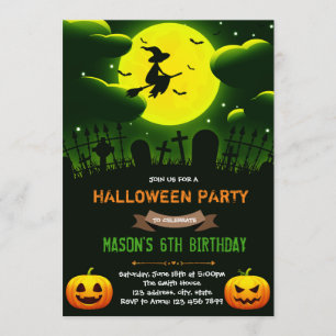 Halloween witch party invitation