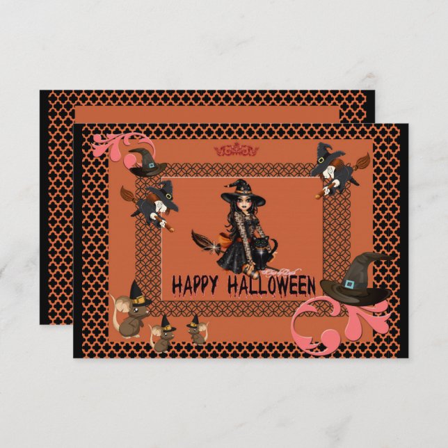 Halloween Witch Party Invitation (Front/Back)