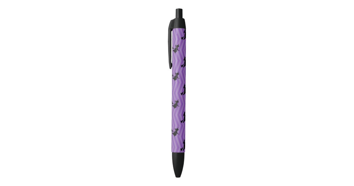 PEN: Witchy Pattern Art Print Stationery Pen Halloween Pattern Pens Black  Ink Pens Purple Crystal Art Pen Witchy Journaling Pen 