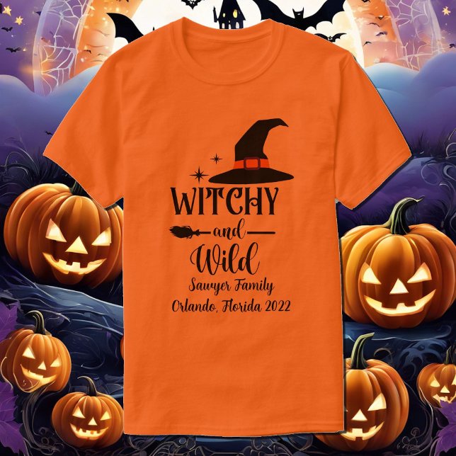 Halloween Witch Personalize Name Group Vacation T-Shirt (Creator Uploaded)