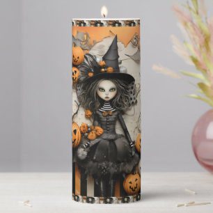 Halloween Witch Pillar Candle