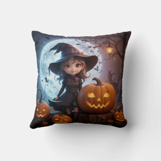 Halloween witch pillow cushion