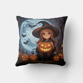 Halloween witch pillow cushion