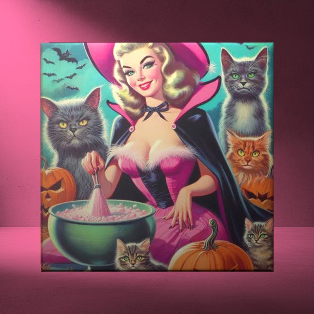 Halloween Witch Pin-up Ceramic Tile (Creator Uploaded)