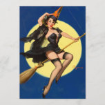 Halloween Witch Pin Up Girl Card