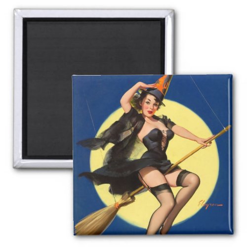 Halloween Witch Pin Up Girl Magnet