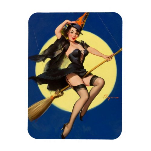 Halloween Witch Pin Up Girl Magnet