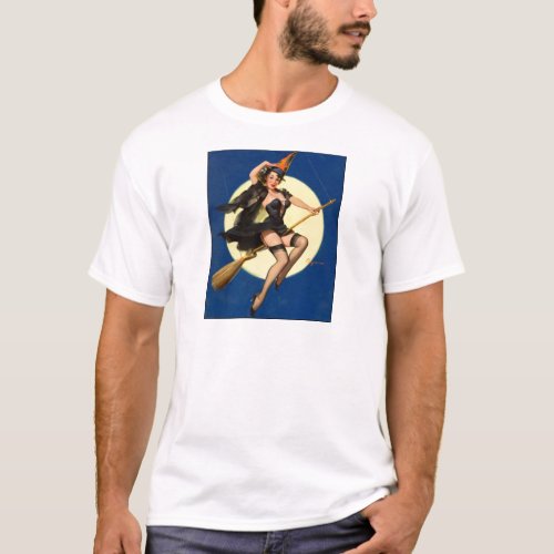 Halloween Witch Pin Up Girl T_Shirt