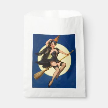 Halloween Witch Pin Up Girl Witch Favor Bag by PinUpGallery at Zazzle