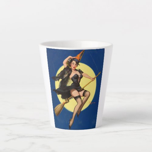 Halloween Witch Pin Up Girl Witch Latte Mug
