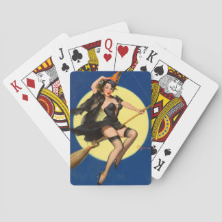 Halloween Witch Pin Up Girl Witch Poker Cards