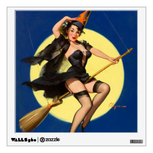 Halloween Witch Pin Up Girl Witch Wall Decal