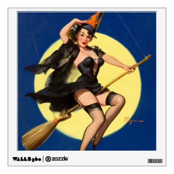 Halloween Witch Pin Up Girl Witch Wall Decal by PinUpGallery at Zazzle
