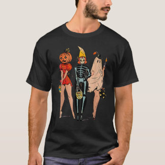 Halloween Witch Pin Up Retro Vintage Pumpkin Women T-Shirt