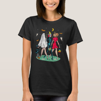 Halloween Witch Pin Up Retro Vintage Pumpkin Women T-Shirt