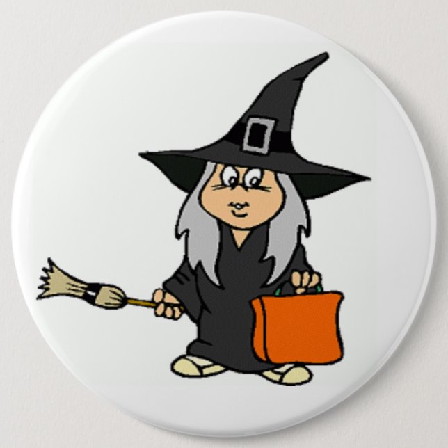 HALLOWEEN WITCH PINBACK BUTTON (Front)