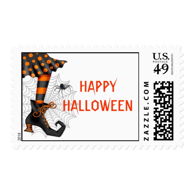 Halloween Witch Postage Stamp