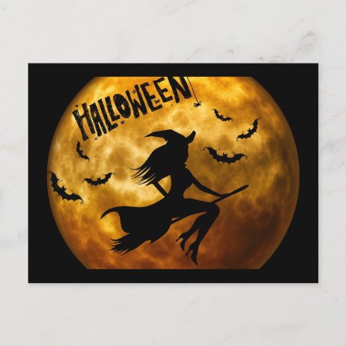 halloween witch postcard