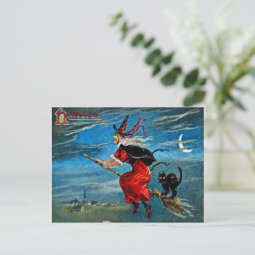 Hallowe'en Witch Postcard | Zazzle