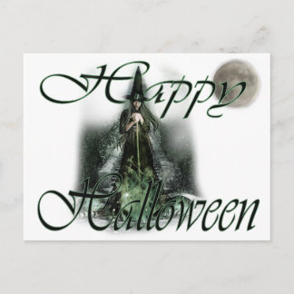 Halloween witch postcard