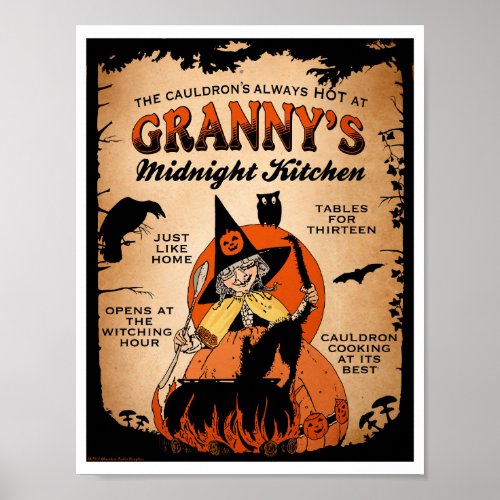 Halloween Witch Poster Grannys Midnight Kitchen
