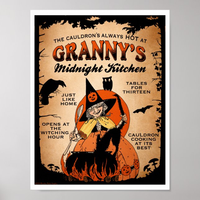 Halloween Witch Poster Granny's Midnight Kitchen (Front)