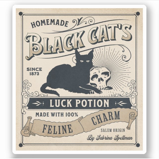 Halloween Witch Potion Apothecary Bottle Label (Front)