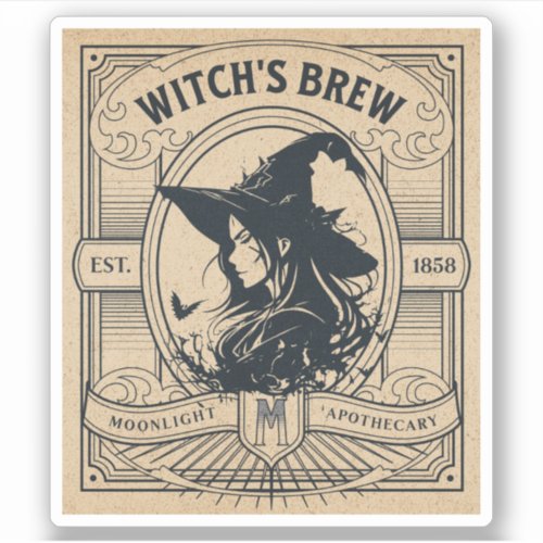 Halloween Witch Potion Apothecary Bottle Label