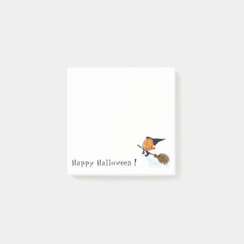 Halloween Witch Pumpkin Flying Fun Post_it Notes