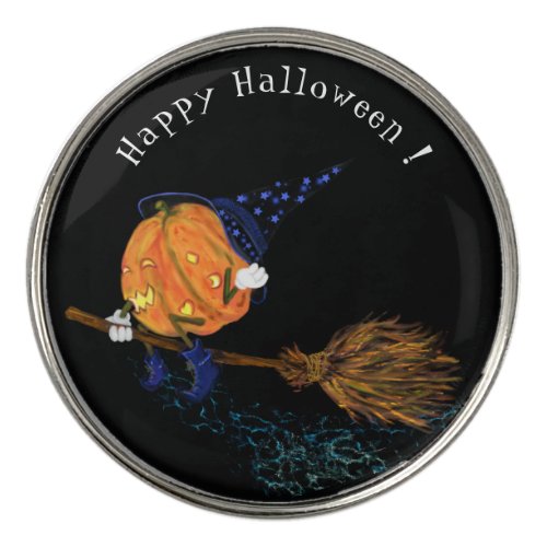 Halloween Witch Pumpkin Flying Golf Ball Marker