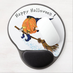 Halloween Witch Pumpkin Gel Mouse Pad