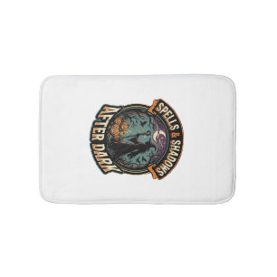 Halloween Witch Pumpkin Night Bath Mat