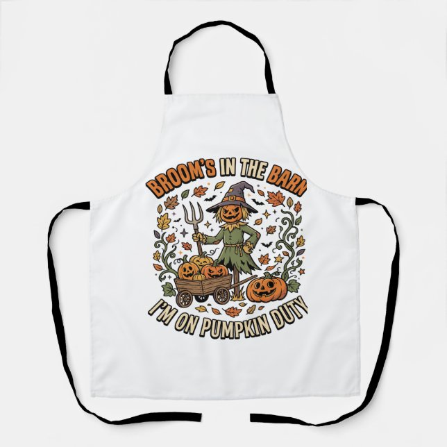 Halloween Witch Pumpkin Patch Humor Apron (Front)