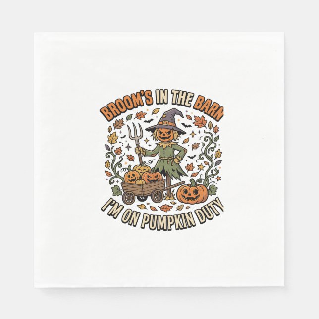 Halloween Witch Pumpkin Patch Humor Napkins (Front)