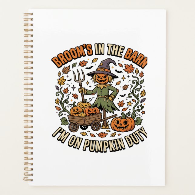 Halloween Witch Pumpkin Patch Humor Planner (Front)